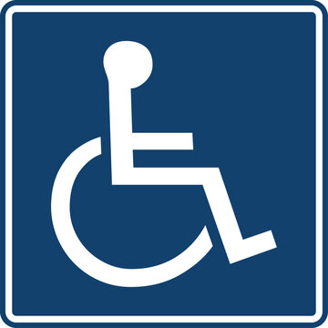 Wheelchair accessibility symbol , designated area, facilities, people with disabilities or limited mobility.