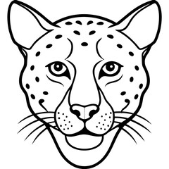 Minimalist One-Line Cheetah Head Vector Art