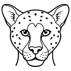 Minimalist One-Line Cheetah Head Vector Art