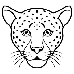 Minimalist One-Line Cheetah Head Vector Art
