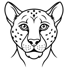Minimalist One-Line Cheetah Head Vector Art