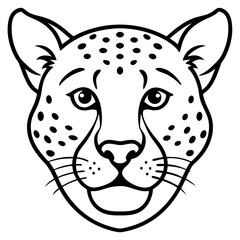 Minimalist One-Line Cheetah Head Vector Art