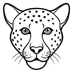 Minimalist One-Line Cheetah Head Vector Art