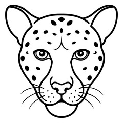Minimalist One-Line Cheetah Head Vector Art