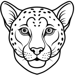 Minimalist One-Line Cheetah Head Vector Art
