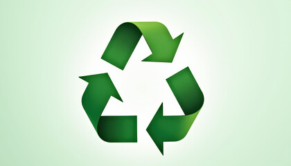 Obraz premium Elegant banner showcasing the recycling symbol with a deep green and soft background for Global Recycling Day.