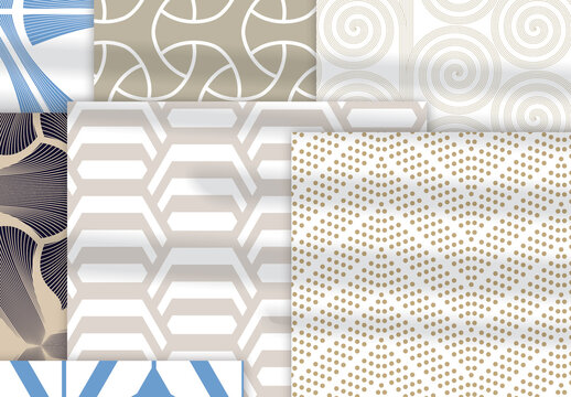 Pastel Colored Simple Geometric Seamless Pattern Collection