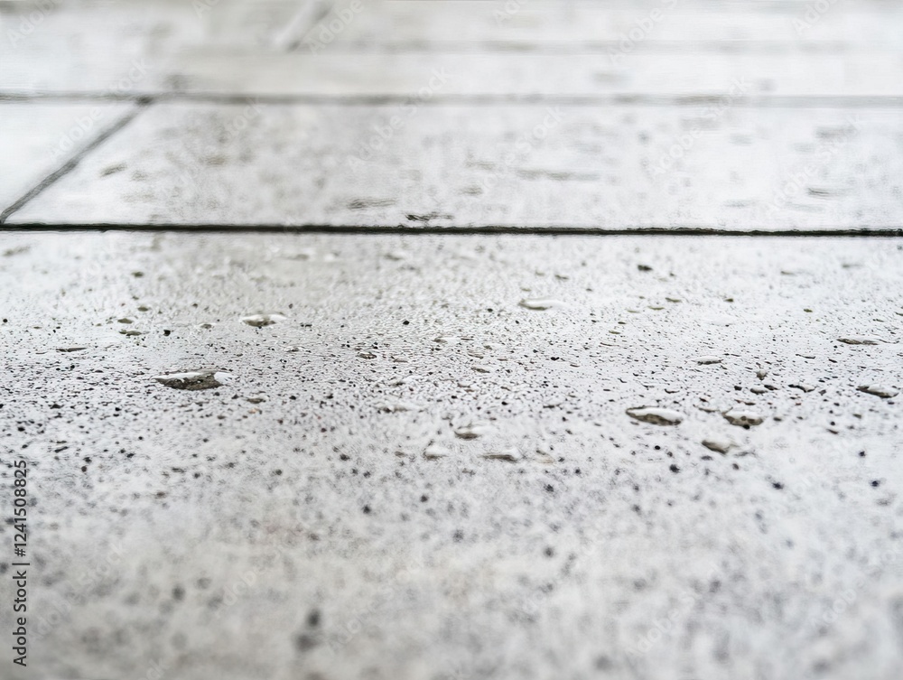 Poster a close-up view of a textured concrete floor, showcasing its gray surface with subtle imperfections 