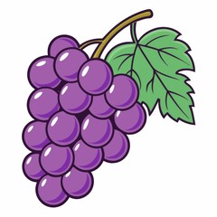 Grapes cartoon illustration. Grapes fruit