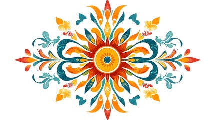 Vibrant Floral Ornament Pattern for Decorative Design