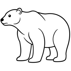 Minimalist Polar Bear Line Art Vector