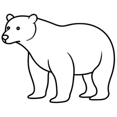 Minimalist Polar Bear Line Art Vector
