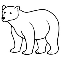 Minimalist Polar Bear Line Art Vector