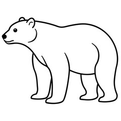 Minimalist Polar Bear Line Art Vector