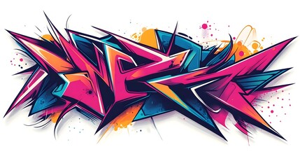 Fototapeta premium Vibrant Graffiti Explosion of Colors and Shapes on Urban Wall