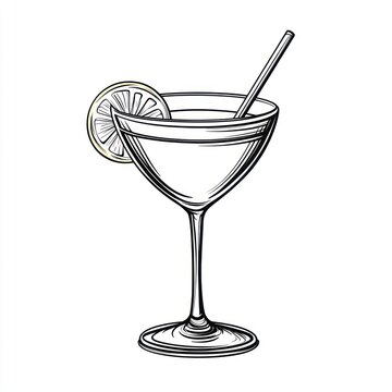 recommend clip art: Lemon cocktail martini glass; bar drink menu