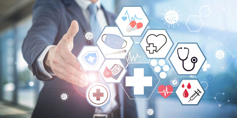 Medical Technology Background. Digital Healthcare Concept and Medical Health Examination Innovation with Application. Healthcare, Medical Technology, Virtual Care, Smart Diagnostics