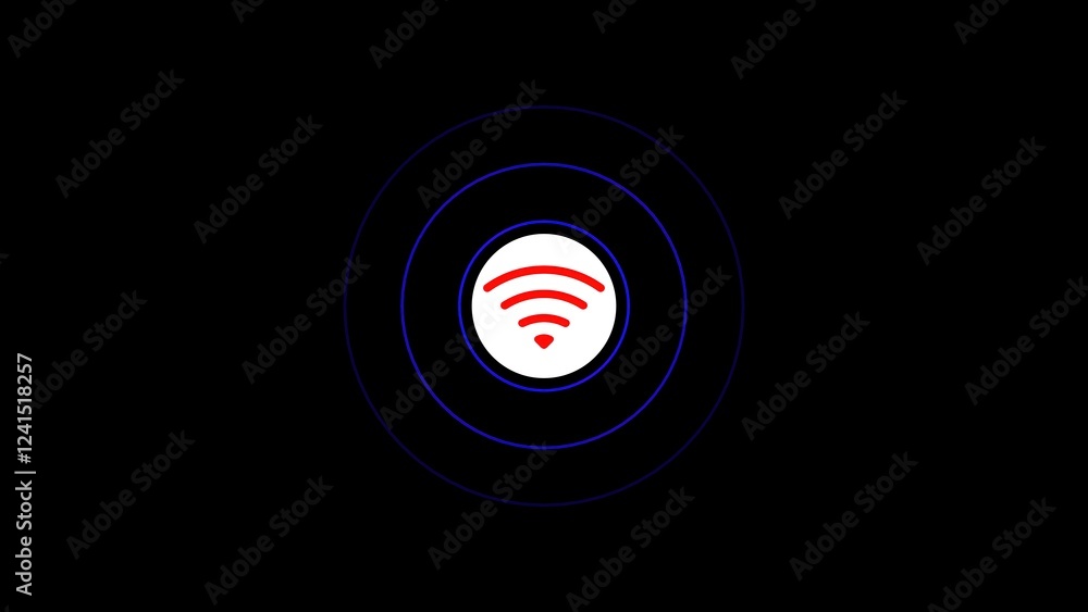 Poster WiFi icon with wave symbolizing wireless connectivity, internet access, and network signal strength, commonly used in digital and communication interfaces.