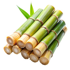 Fresh green bamboo stalks bundle natural asian plant spa zen wood dark on transparent background