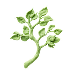 Playdough Tree with Green Leaves on Solid transparent background in Creative Art Design