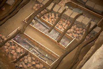 the Lord of Sipán. one of the greatest archaeological discoveries of the Americas. This magnificent tomb at Huaca Rajada, Lambayeque, reveals the wealth, power, and artistry of the Moche civilization,