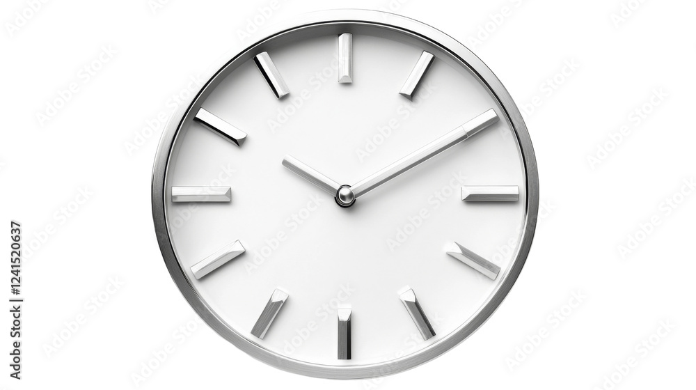 Poster modern clock showing time on transparent background