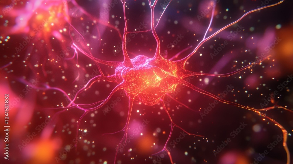 Poster interconnected neurons transmitting electrical and chemical signals in the brain form a biological n