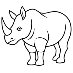 Minimalist Rhino Line Art Vector