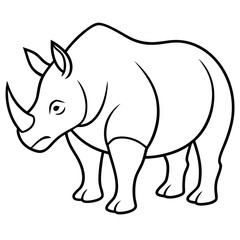 Minimalist Rhino Line Art Vector