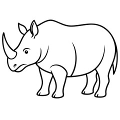 Minimalist Rhino Line Art Vector