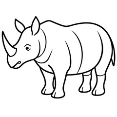 Minimalist Rhino Line Art Vector
