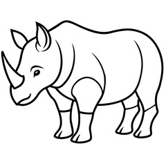 Minimalist Rhino Line Art Vector