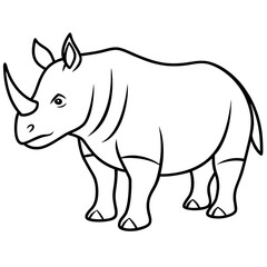 Minimalist Rhino Line Art Vector