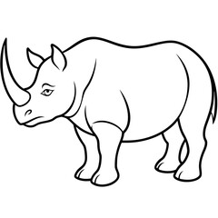 Minimalist Rhino Line Art Vector