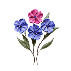 Fototapeta premium Colorful Playdough Flowers in Solid transparent background - Creative Art Piece for Various Projects