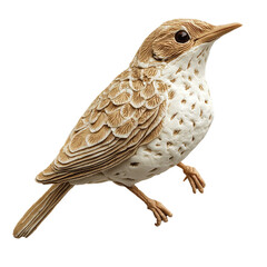 Fototapeta premium Intricately Crafted Bird Sculpture Made of Playdough Against a Solid transparent background