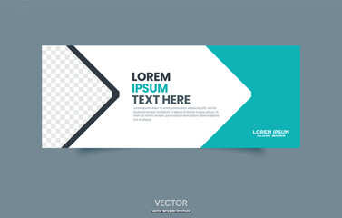 Blue triangle abstract corporate business banner template, horizontal advertising business banner mockup template flat design