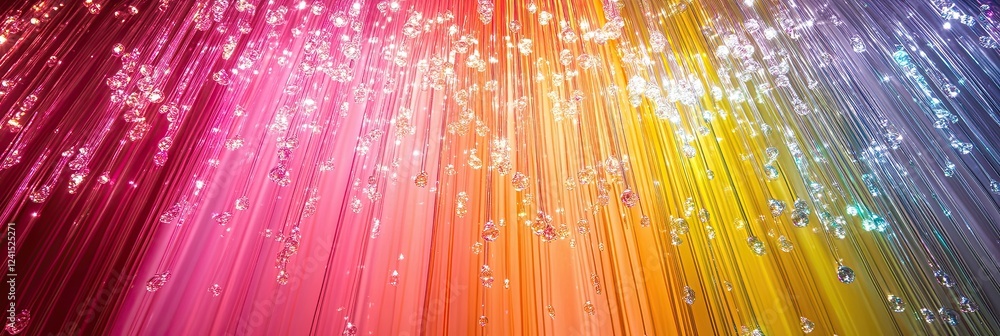 Poster vibrant light curtains in an array of colors creating a stunning abstract background for photography