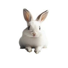 Adorable White Baby Bunny Rabbit Fluffy Fur Cute Pet Animal Easter Image