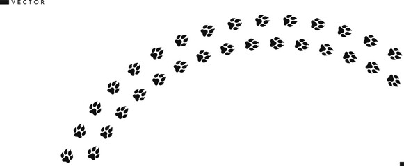 Fox paw print vector illustration. Wild animal track