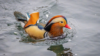 Mandarinente im Rhein