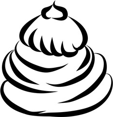 Bakery dessert. Hand drawn vector isolated doodle. Choux