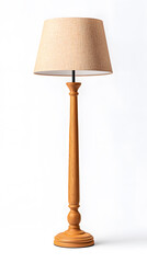 Tall slender floor lamp isolated on a white background