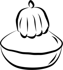 Bakery dessert. Hand drawn vector isolated doodle. Religieuse 