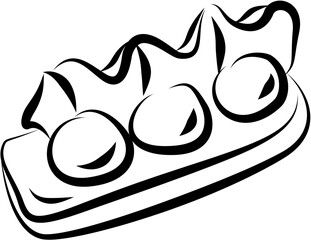 Bakery dessert. Hand drawn vector isolated doodle. Eclair 