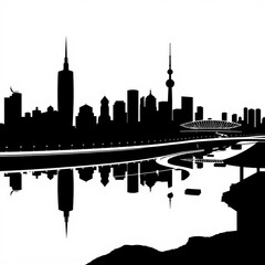 Detailed manila monuments silhouetted skyline cityscape architecture illustration building city vectorsilhouetted skyline cityscape architecture illustration building city vector