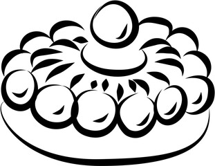 Bakery dessert. Hand drawn vector isolated doodle. Saint honoré