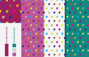 Obraz premium Colorful Seamless textile cloth pattern collection vector illustration 