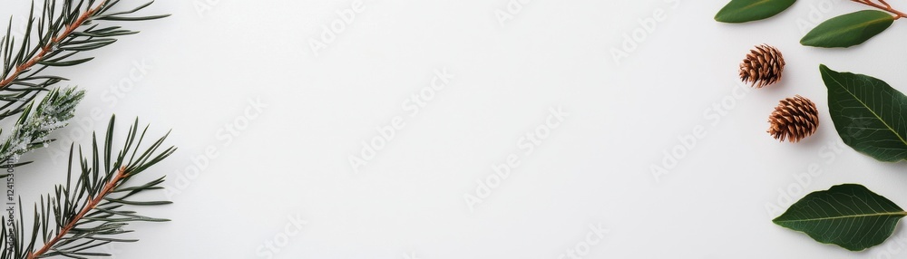 Poster frosty branches capturing minimalistic winter botanical compositions