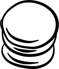 Bakery dessert. Hand drawn vector isolated doodle.  Macaroon 